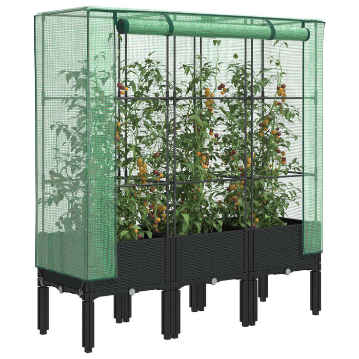Bac à fleurs surélevé avec serre 120x40cm - 34% de remise