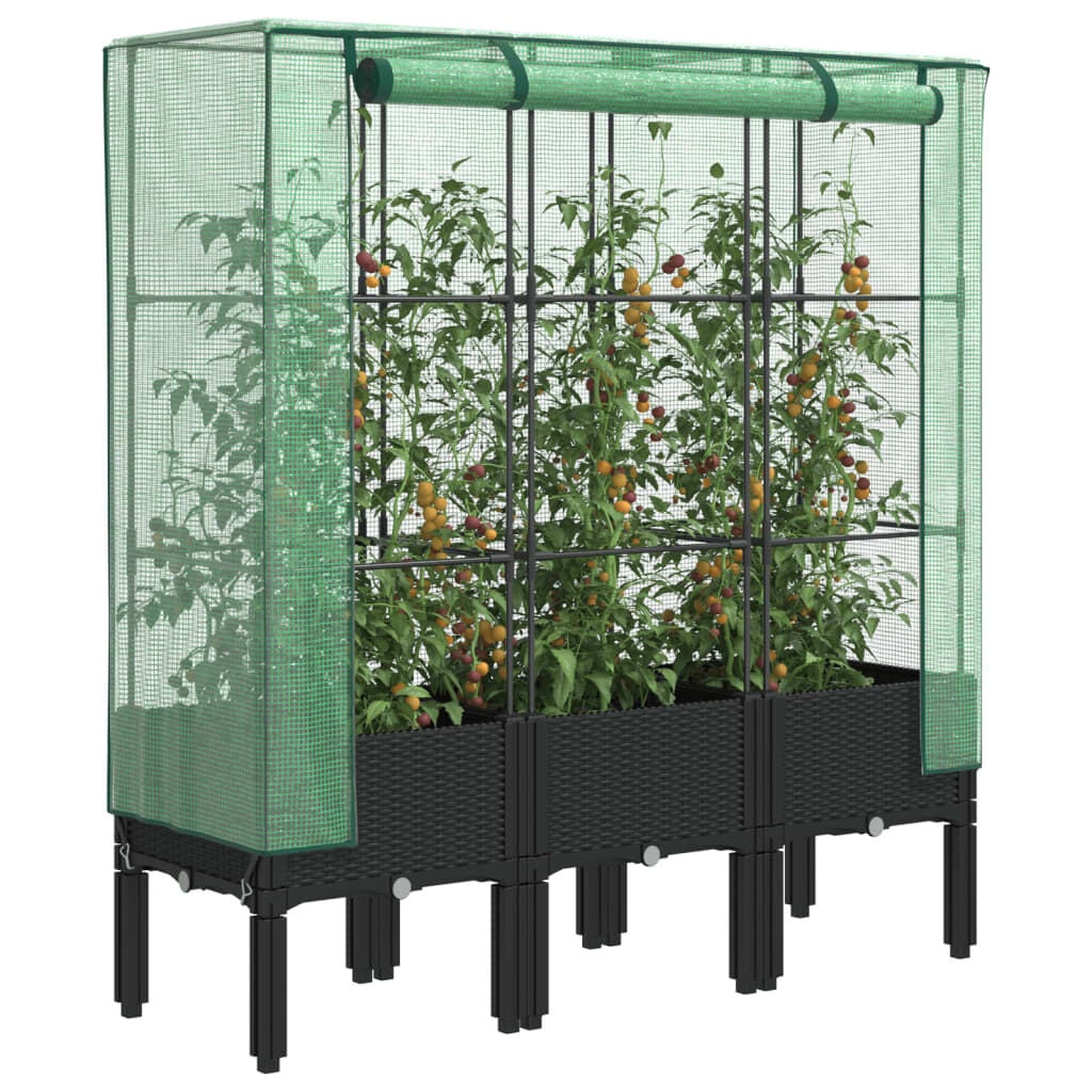 Bac à fleurs surélevé avec serre 120x40cm - 34% de remise