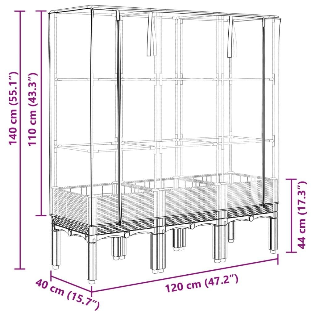 Bac à fleurs surélevé avec serre 120x40cm - 34% de remise