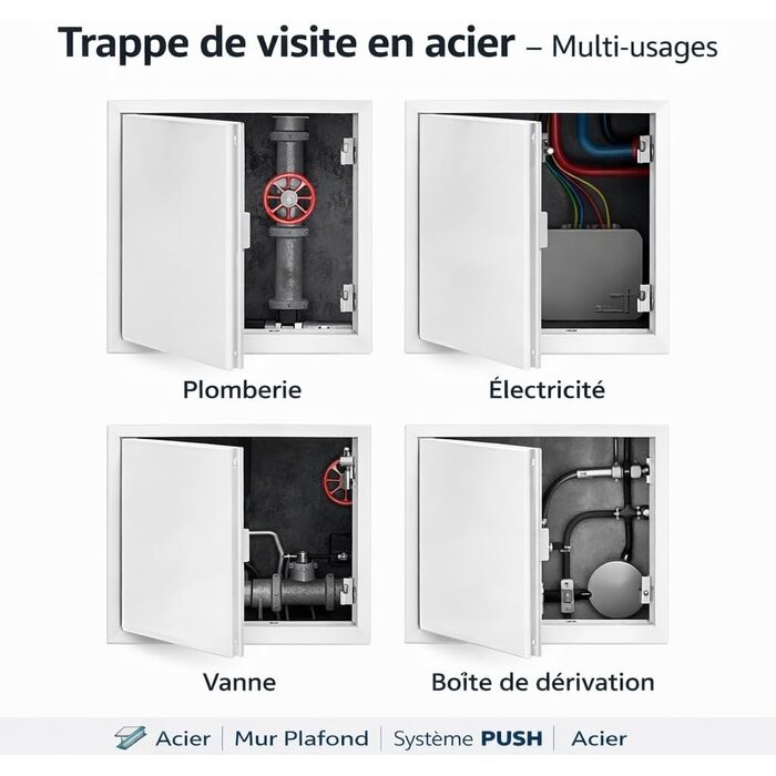 Trappe de visite 500x500mm acier noir - 30% de remise - Déballé / Bon état