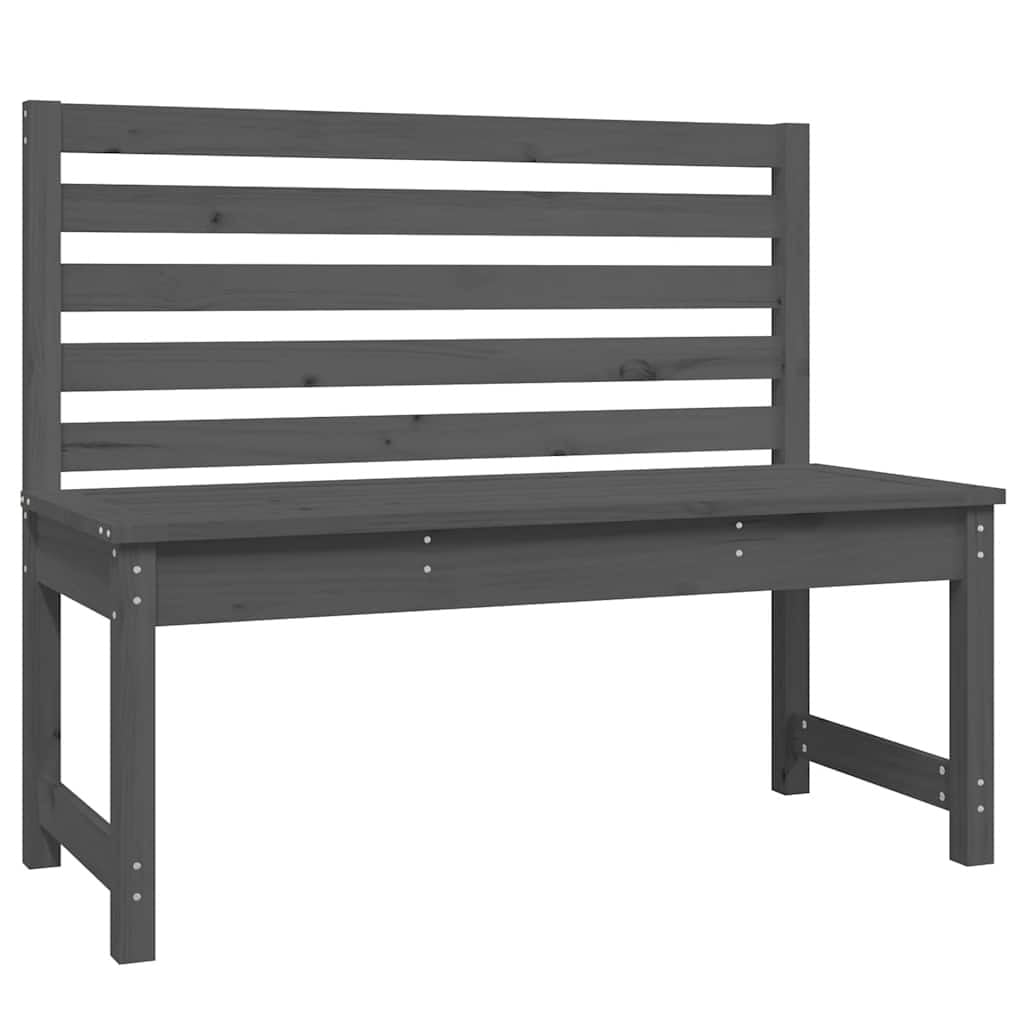 Banc de jardin en pin massif gris 109 cm - 34% de remise