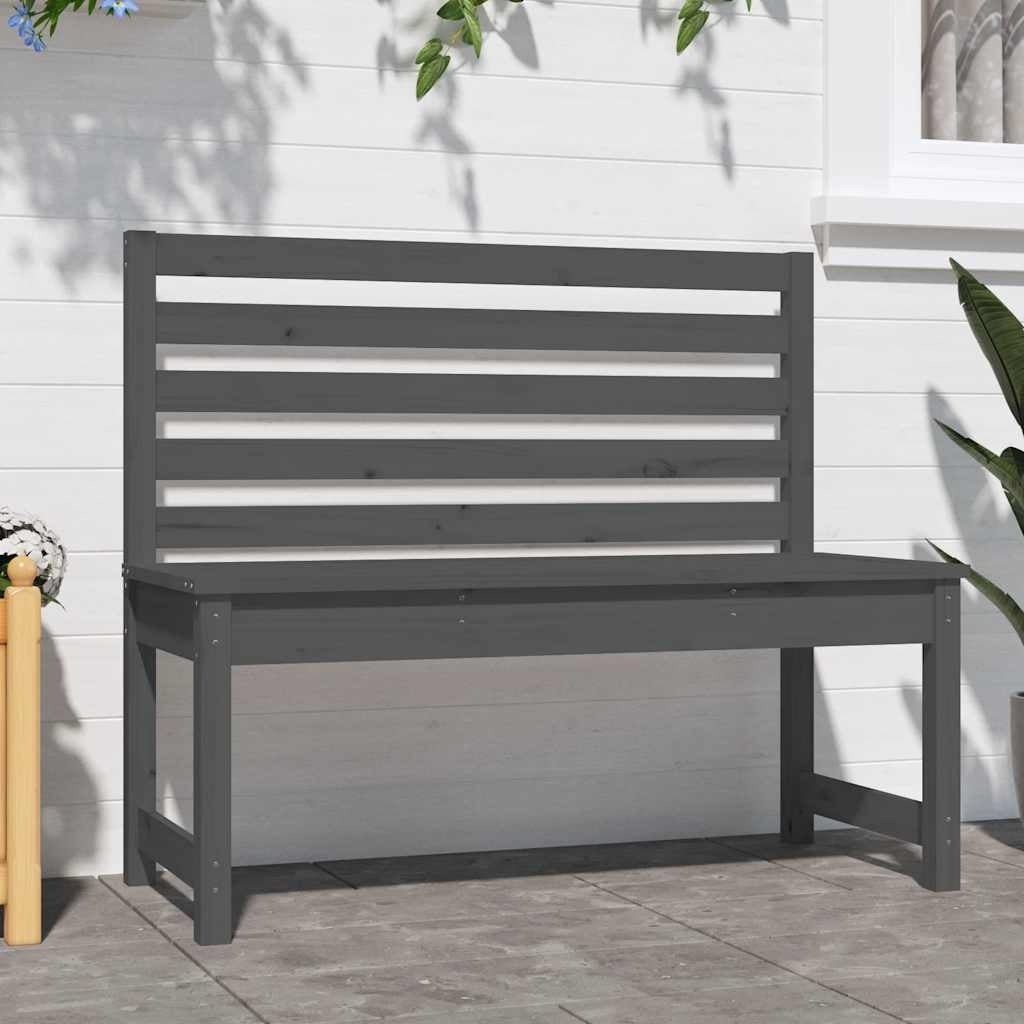 Banc de jardin en pin massif gris 109 cm - 34% de remise