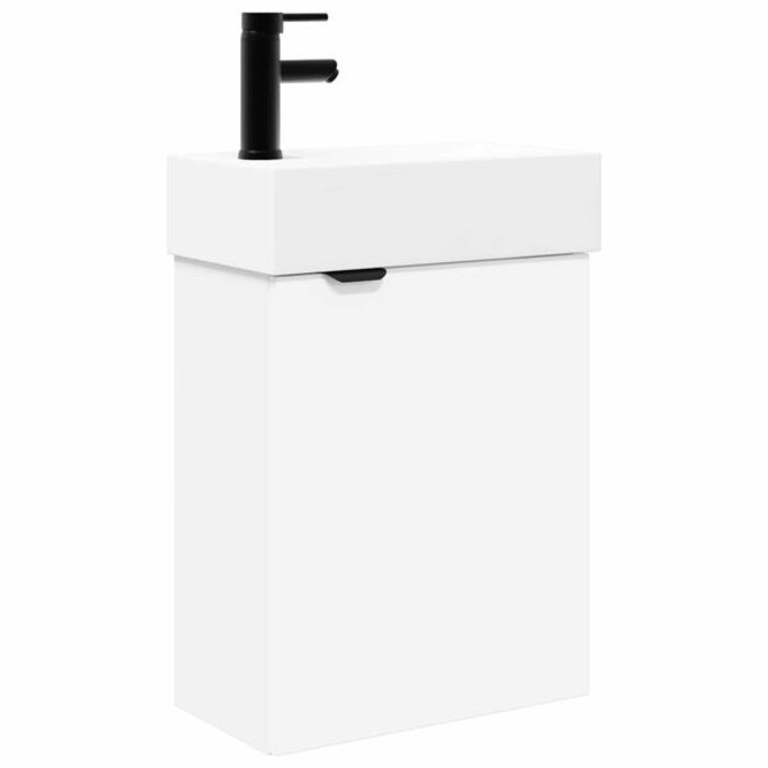 Meuble de salle de bain blanc avec lavabo et robinet - 35% de remise