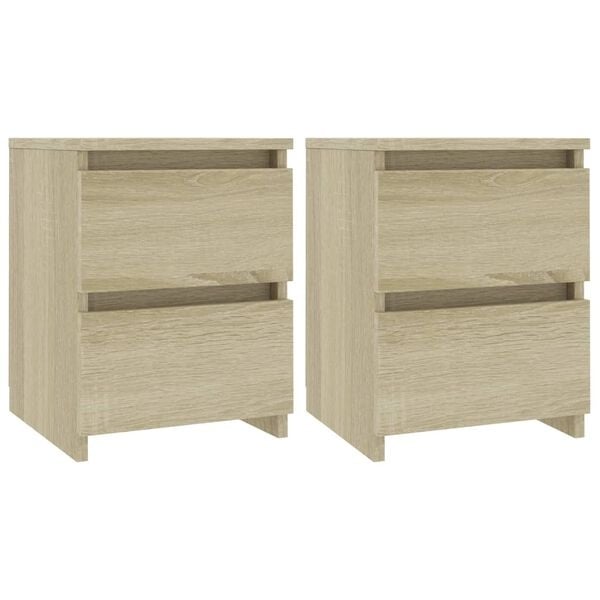Lot de 2 tables de chevet chêne sonoma 30x40cm - 34% de remise