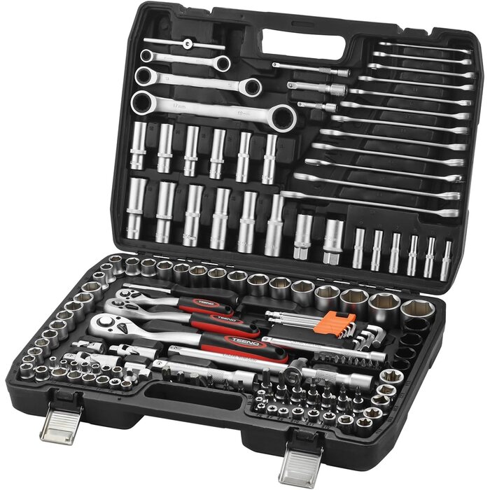 Coffret de douilles 108 pièces acier chrome-vanadium noir - 33% de remise