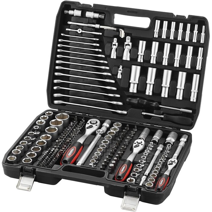 Coffret de douilles 108 pièces acier chrome-vanadium noir - 33% de remise