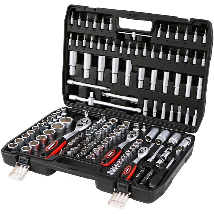 Coffret de douilles 108 pièces acier chrome-vanadium noir - 33% de remise