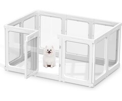 Parc pour chien blanc 60 cm - 10 panneaux - 30% de remise
