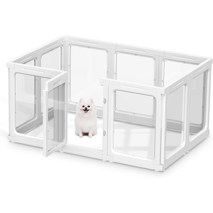 Parc pour chien blanc 60 cm - 10 panneaux - 30% de remise