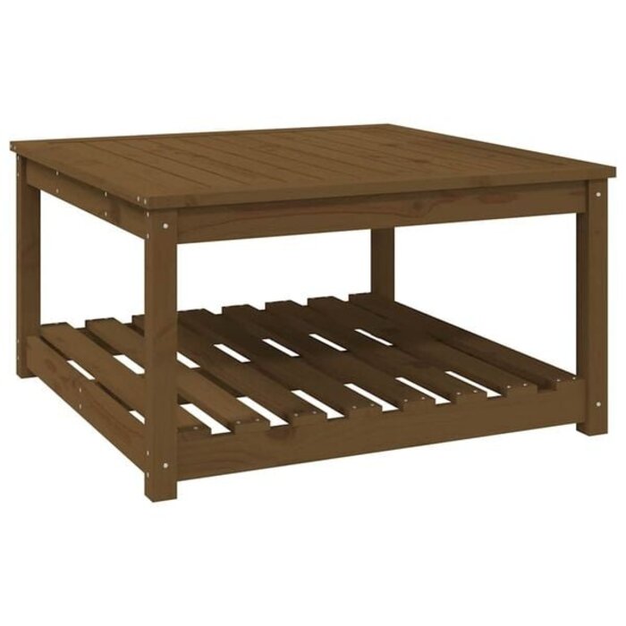 Table de jardin en pin massif miel 82,5x82,5x45 cm - 34% de remise