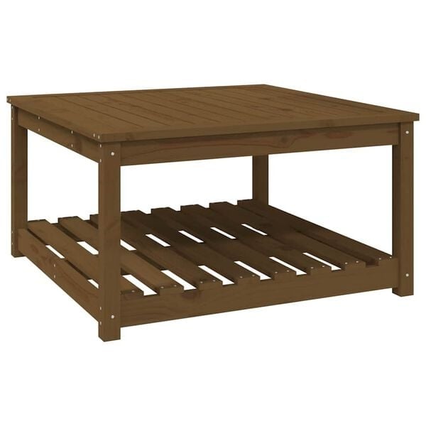 Table de jardin en pin massif miel 82,5x82,5x45 cm - 34% de remise