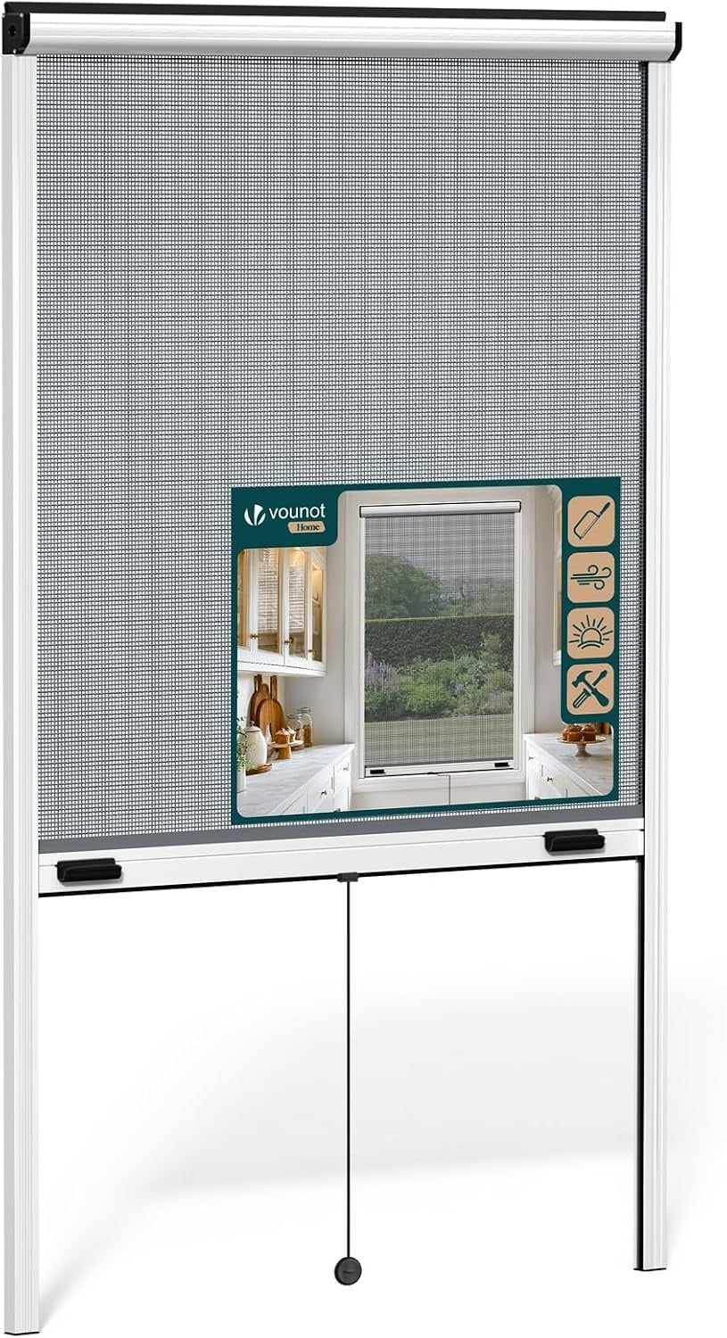 Moustiquaire enrouleur 130x160cm wit grijs L - 32% de remise