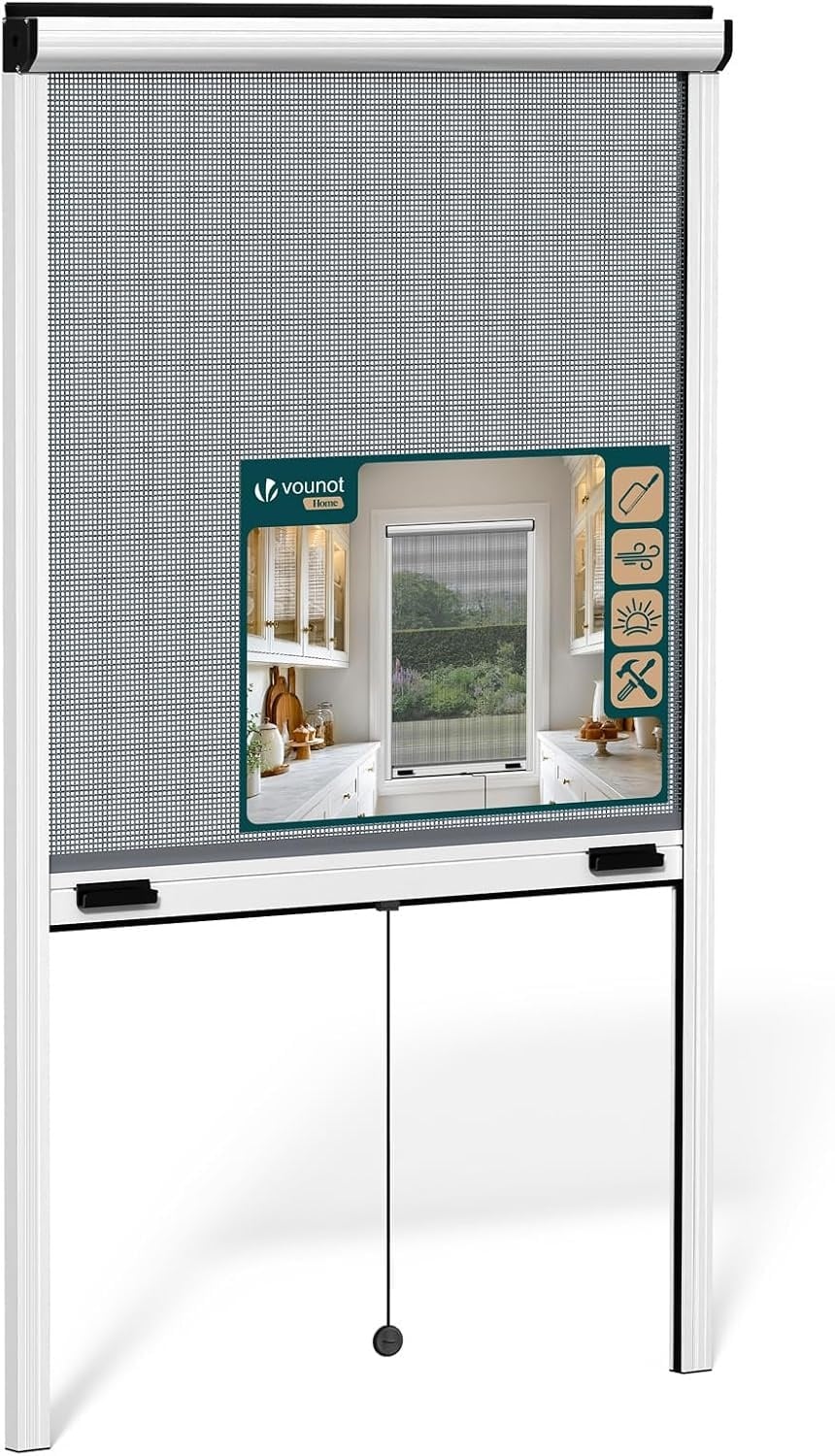 Moustiquaire enrouleur 130x160cm wit grijs L - 32% de remise