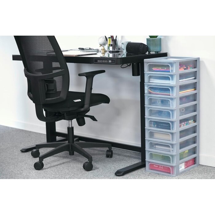 Tour de rangement 10 tiroirs A4 Gris transparent Taille S - 33% de remise