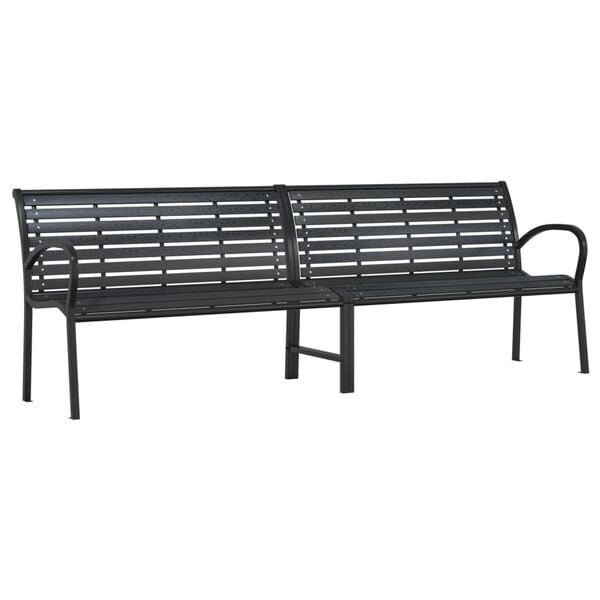 Banc de jardin double 231 cm - Acier et bois composite - 35% de remise