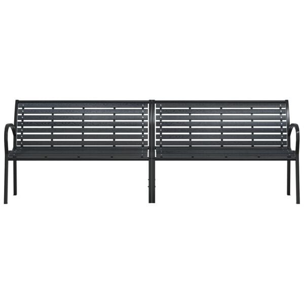 Banc de jardin double 231 cm - Acier et bois composite - 35% de remise