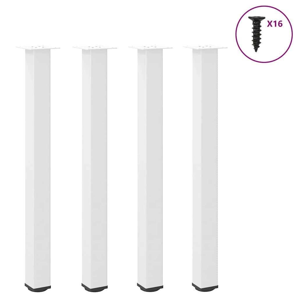 Lot de 4 pieds de table acier blanc 90-92 cm - 29% de remise