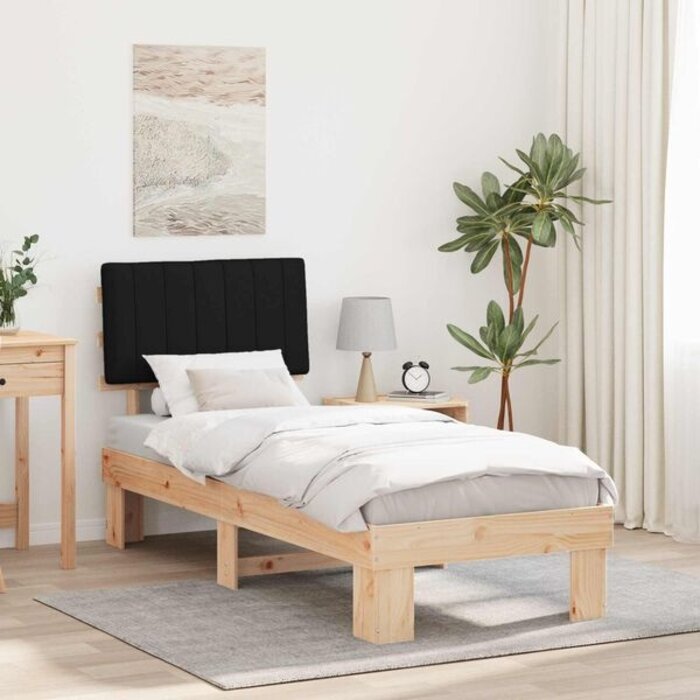 Cadre de lit 80x200cm en pin massif noir - 34% de remise