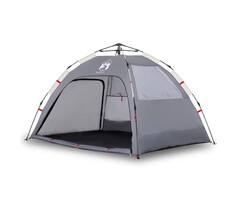Vidaxl Tente de plage 2 places imperméable - Montage rapide - Gris - 44% de remise
