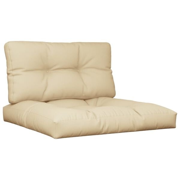 Ensemble 2 coussins pour palette beige - 33% de remise