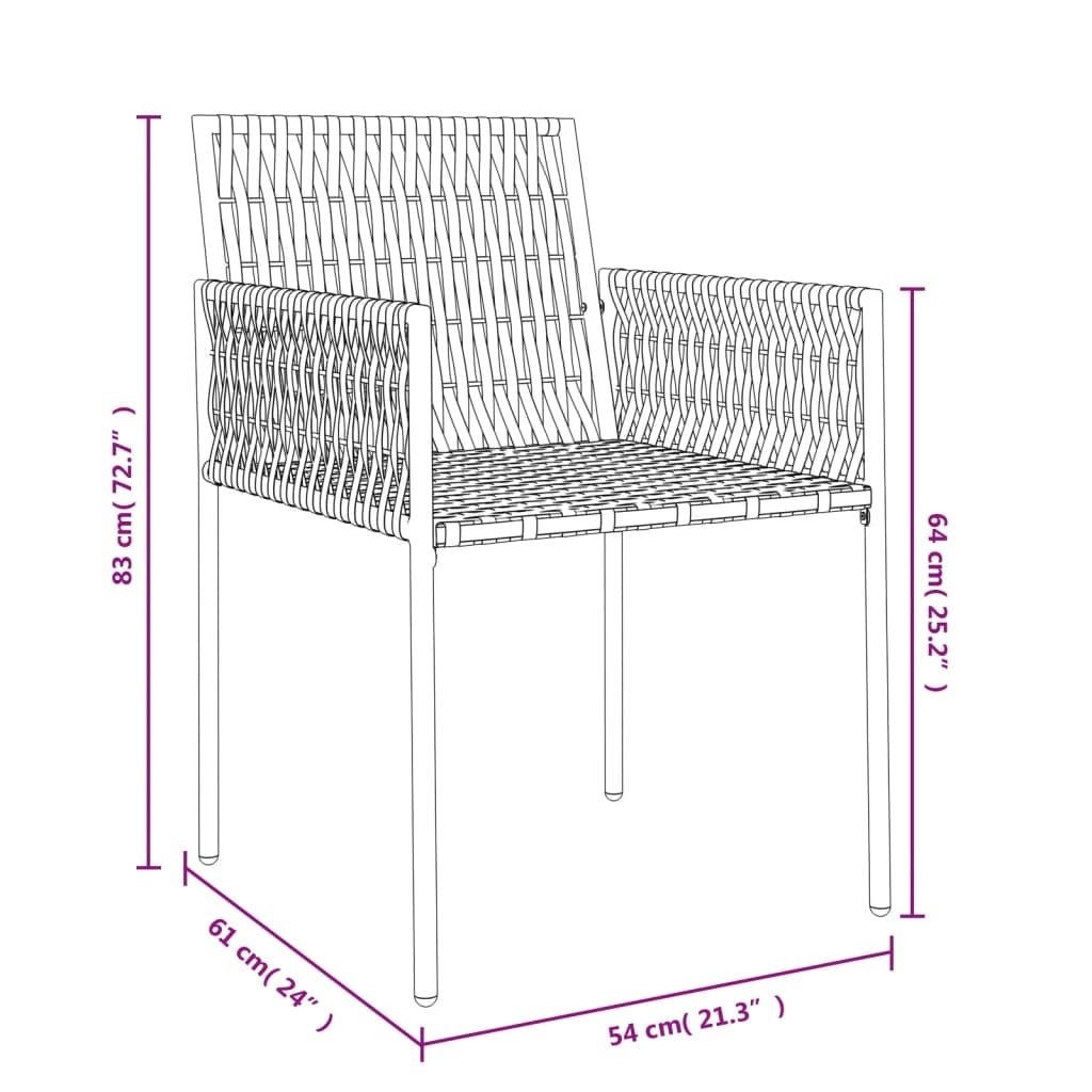 Lot de 2 chaises de jardin rotin marron - 34% de remise