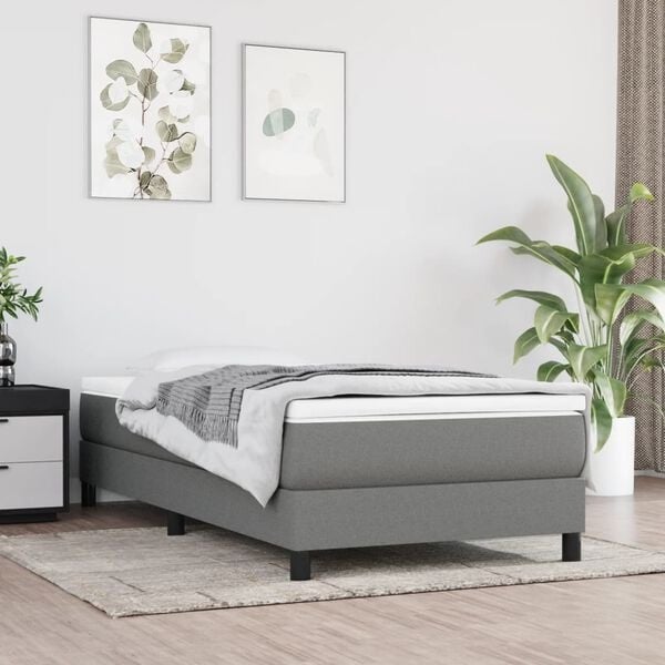 Cadre de lit en tissu gris foncé 100x200 cm - 33% de remise
