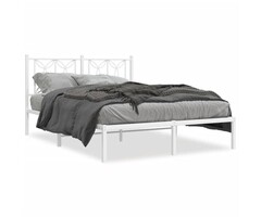 Vidaxl Cadre de lit en acier blanc 140x190 cm - 46% de remise