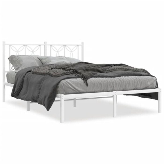 Cadre de lit en acier blanc 140x190 cm - 34% de remise