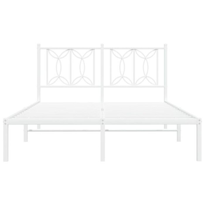 Cadre de lit en acier blanc 140x190 cm - 34% de remise
