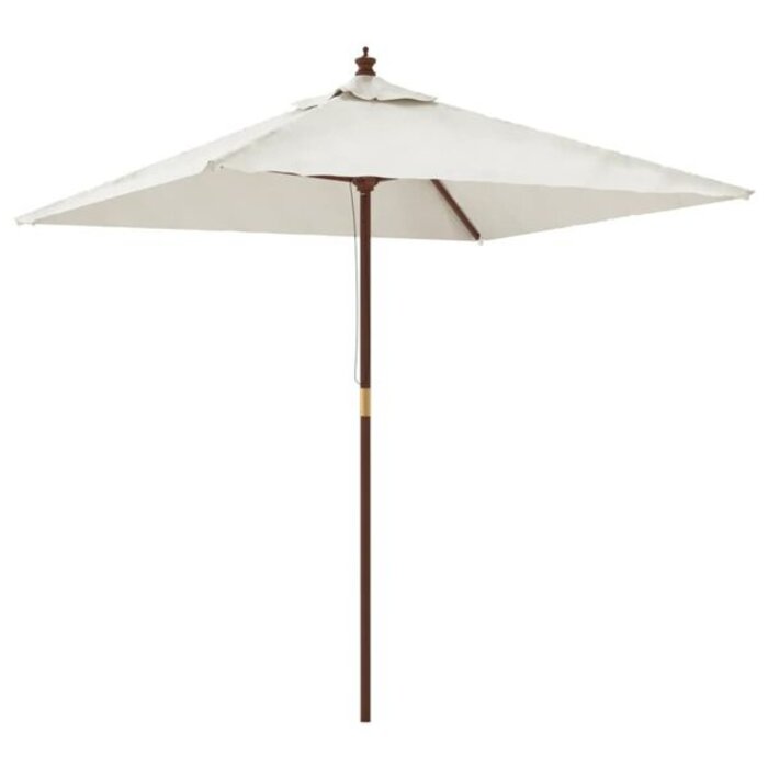 Parasol carré en bois 198x198 cm - Sable - 34% de remise