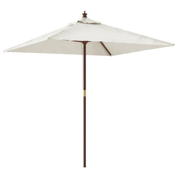 Parasol carré en bois 198x198 cm - Sable - 34% de remise