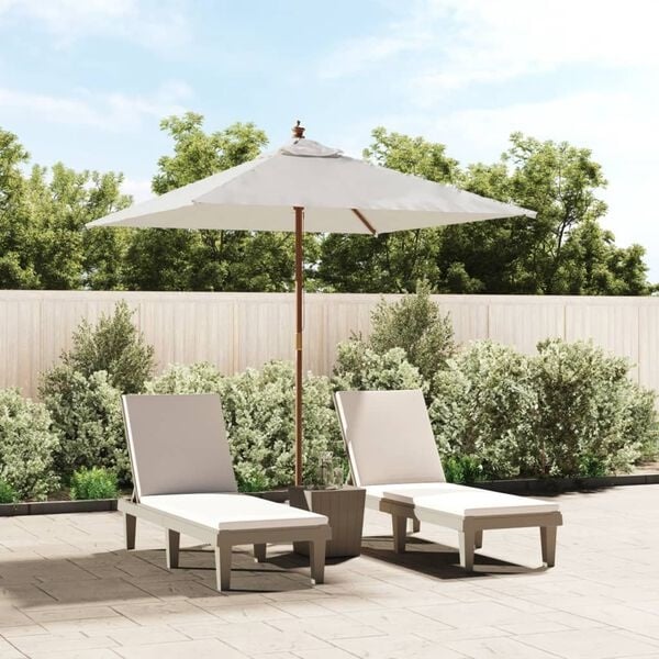 Parasol carré en bois 198x198 cm - Sable - 34% de remise