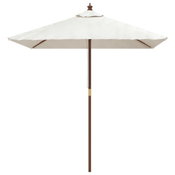 Parasol carré en bois 198x198 cm - Sable - 34% de remise
