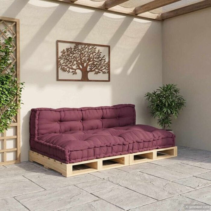 Coussin pour canapé palette 120x80cm - Bordeaux - 35% de remise