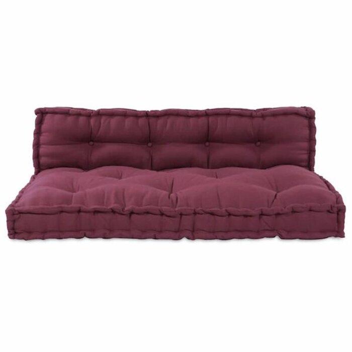 Coussin pour canapé palette 120x80cm - Bordeaux - 35% de remise