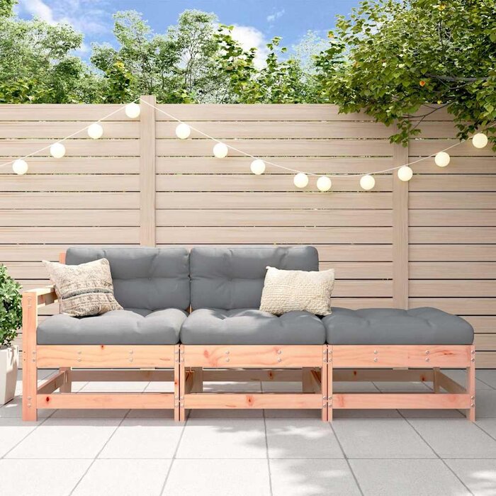 Salon de jardin 3 pièces en bois de douglas - 35% de remise