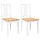 Lot de 2 chaises en bois d'hévéa massif, blanc et naturel - 34% de remise