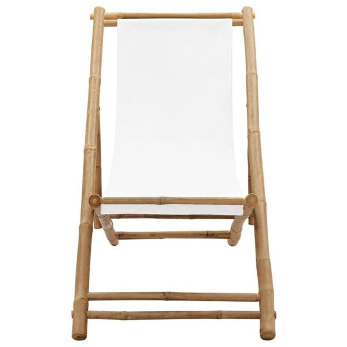 Chaise de terrasse en bambou et toile blanche - 33% de remise
