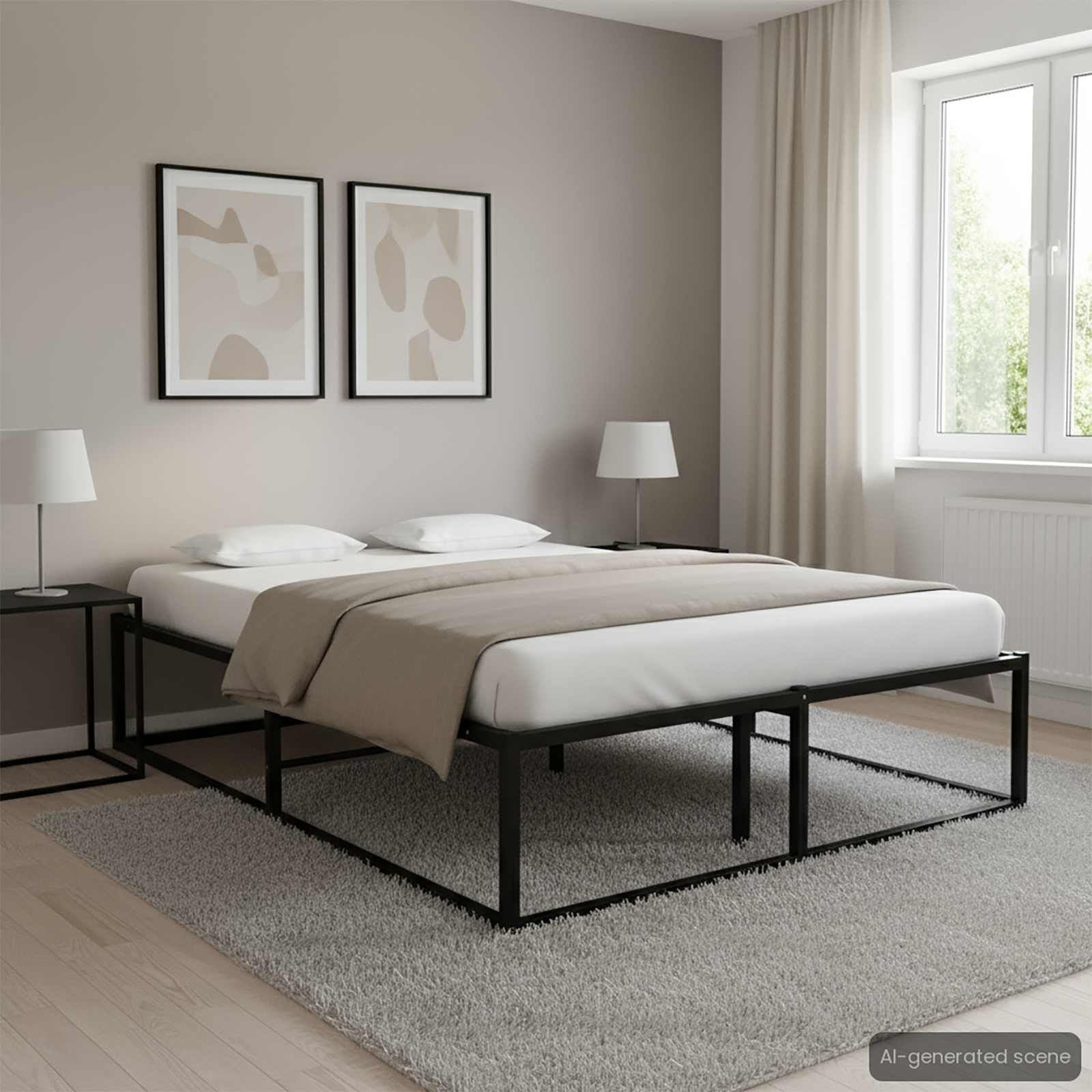 Cadre de lit en métal noir 120x200 cm - 30% de remise