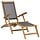 Chaise longue en teck massif noir avec repose-pieds - 34% de remise