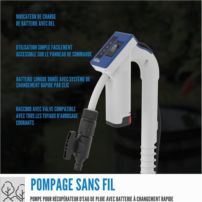 Pompe d'arrosage sans fil 12V 1500 l/h - 33% de remise