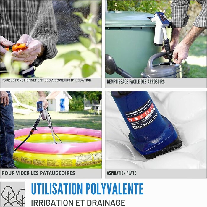 Pompe d'arrosage sans fil 12V 1500 l/h - 33% de remise