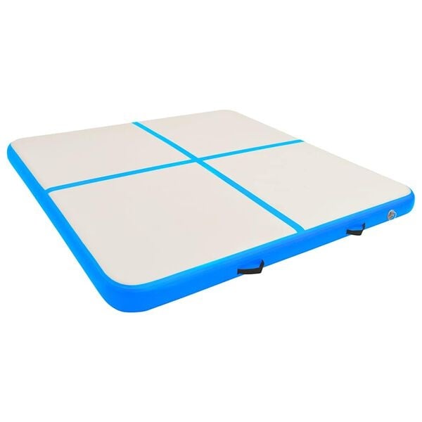 Tapis de gymnastique gonflable 200x200x10 cm - Bleu/Gris - 35% de remise