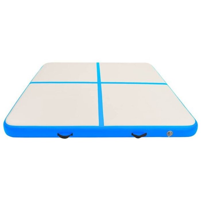 Tapis de gymnastique gonflable 200x200x10 cm - Bleu/Gris - 35% de remise