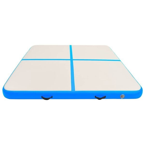 Tapis de gymnastique gonflable 200x200x10 cm - Bleu/Gris - 35% de remise
