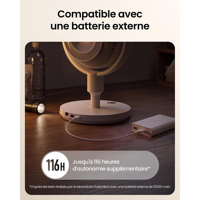 Ventilateur intelligent RGB blanc et beige - 34% de remise
