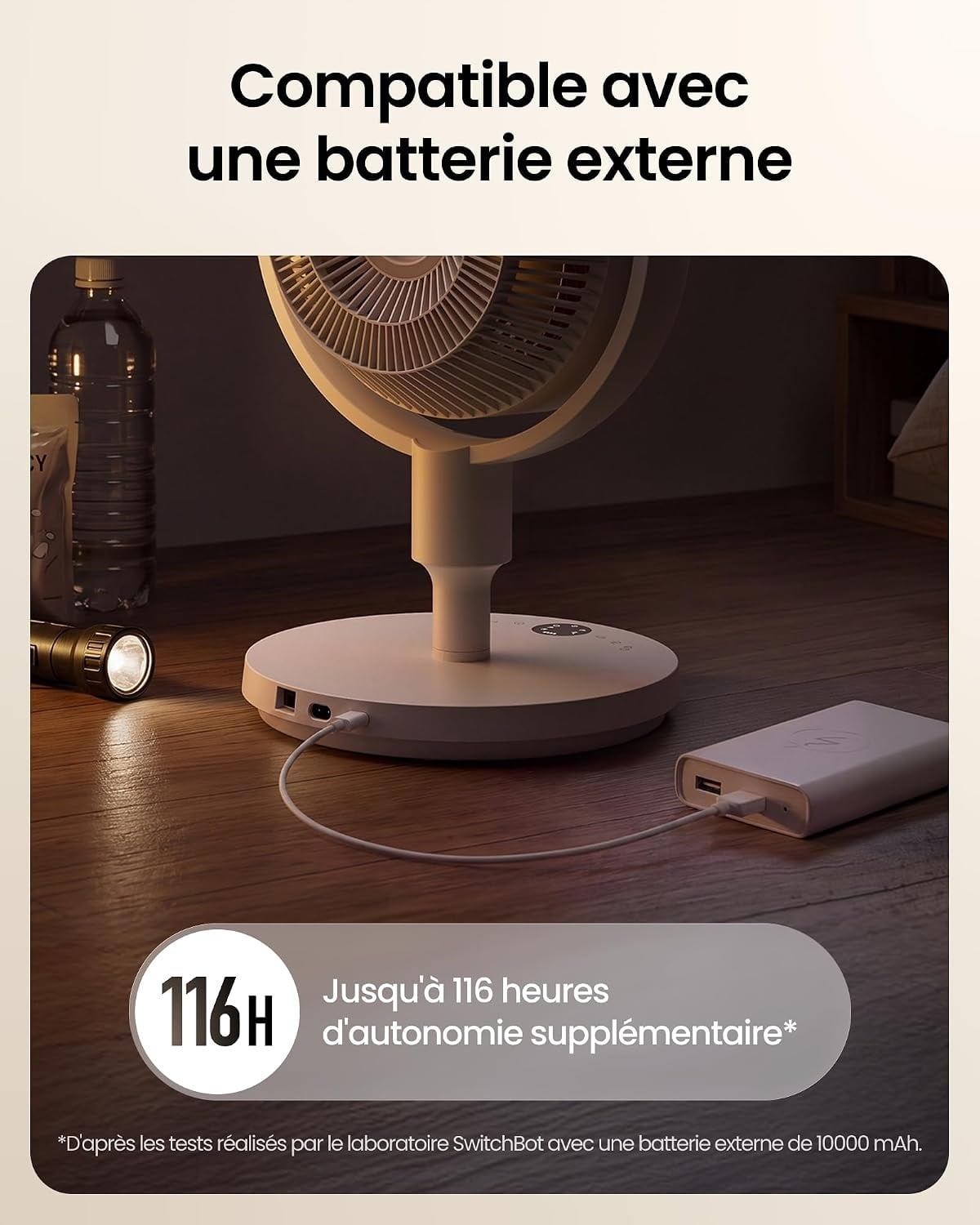 Ventilateur intelligent RGB blanc et beige - 34% de remise