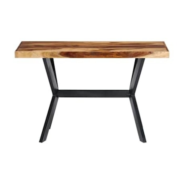 Table à manger industrielle en bois d'acacia massif - 120x60 cm - 35% de remise