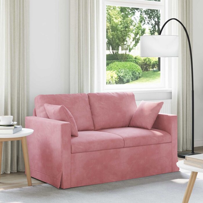 Canapé moderne en velours rose - 138x78 cm - 35% de remise