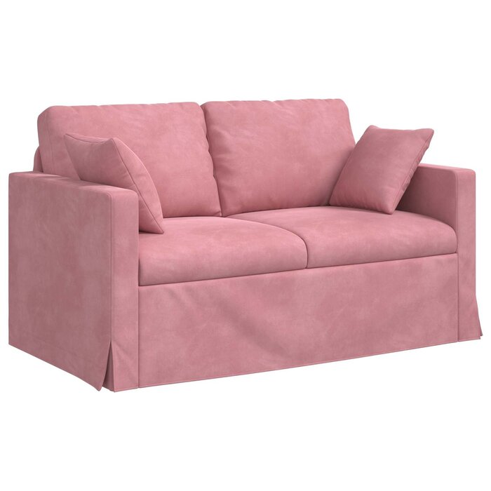 Canapé moderne en velours rose - 138x78 cm - 35% de remise